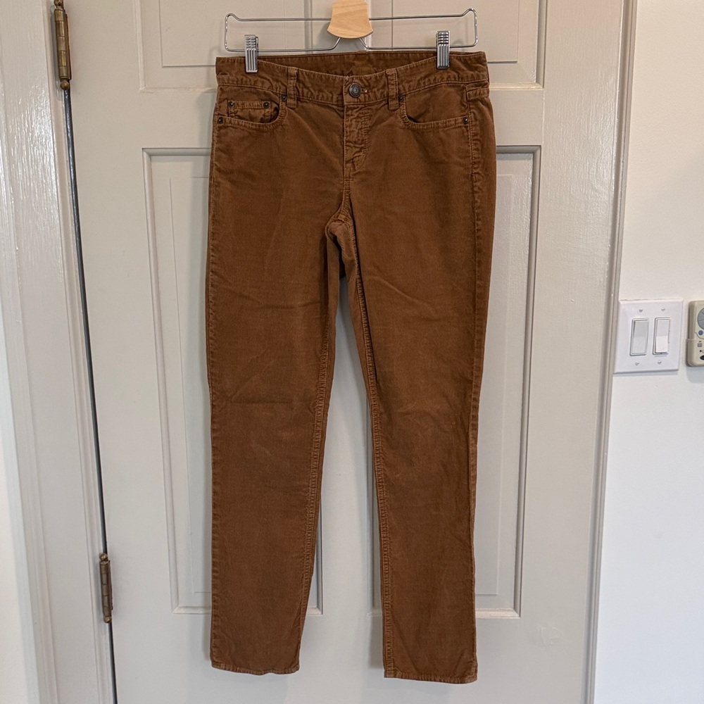 J. Crew City Fit Camel Color Skinny Leg Corduroy Pants Size 27S